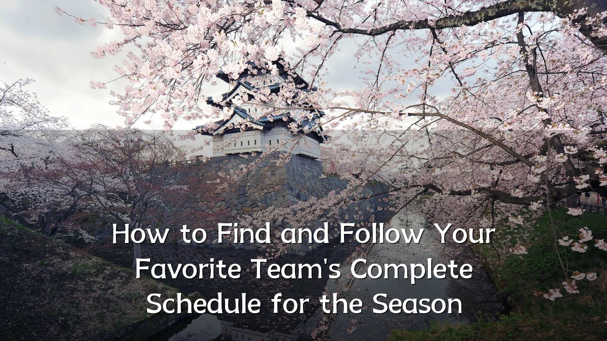 How to Find and Follow Your Favorite Team's Complete Schedule for the Season