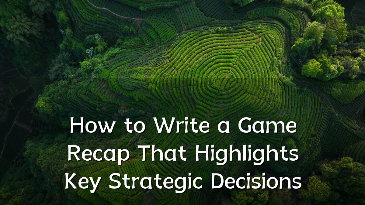 How to Write a Game Recap That Highlights Key Strategic Decisions